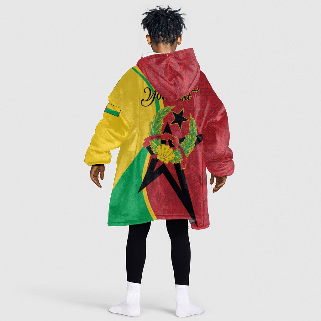 Personalized Guinea-Bissau Kid Wearable Blanket Hoodie Happy Independence Day