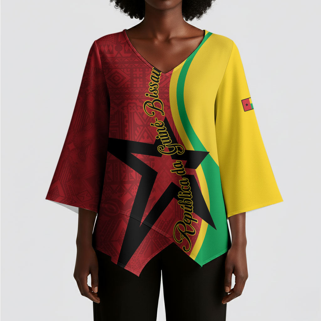 Personalized Guinea-Bissau Kimono Sleeve Blouse Happy Independence Day