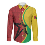 Personalized Guinea-Bissau Long Sleeve Button Shirt Happy Independence Day