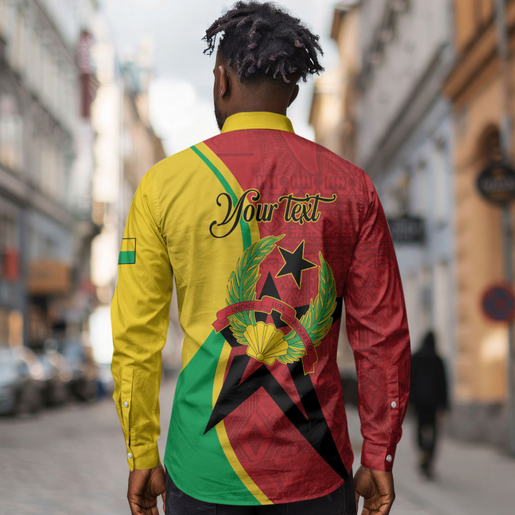Personalized Guinea-Bissau Long Sleeve Button Shirt Happy Independence Day