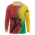 Personalized Guinea-Bissau Long Sleeve Polo Shirt Happy Independence Day