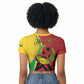 Personalized Guinea-Bissau Raglan Cropped T shirt Happy Independence Day