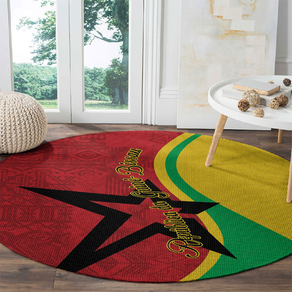 Guinea-Bissau Round Carpet Happy Independence Day