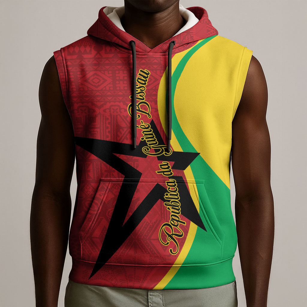 Personalized Guinea-Bissau Sleeveless Hoodie Happy Independence Day