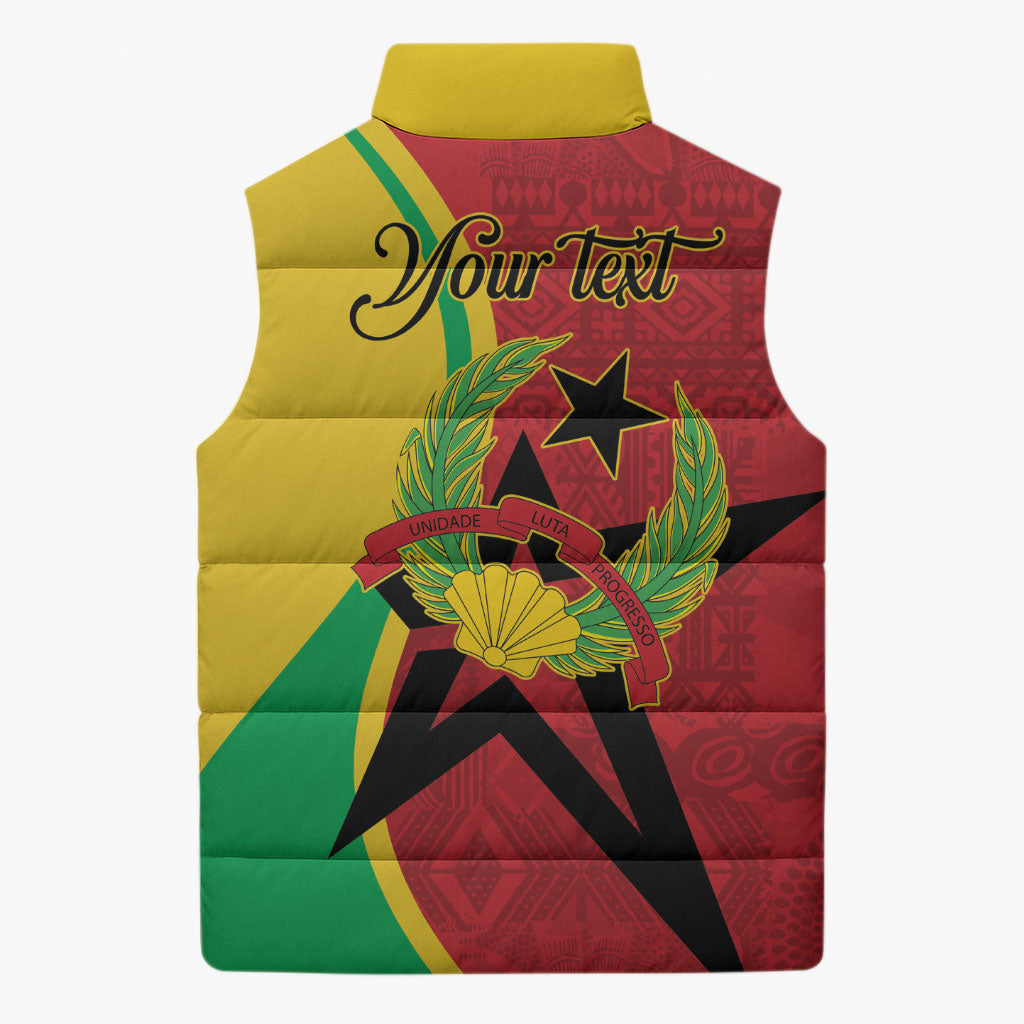 Personalized Guinea-Bissau Sleeveless Puffer Jacket Happy Independence Day