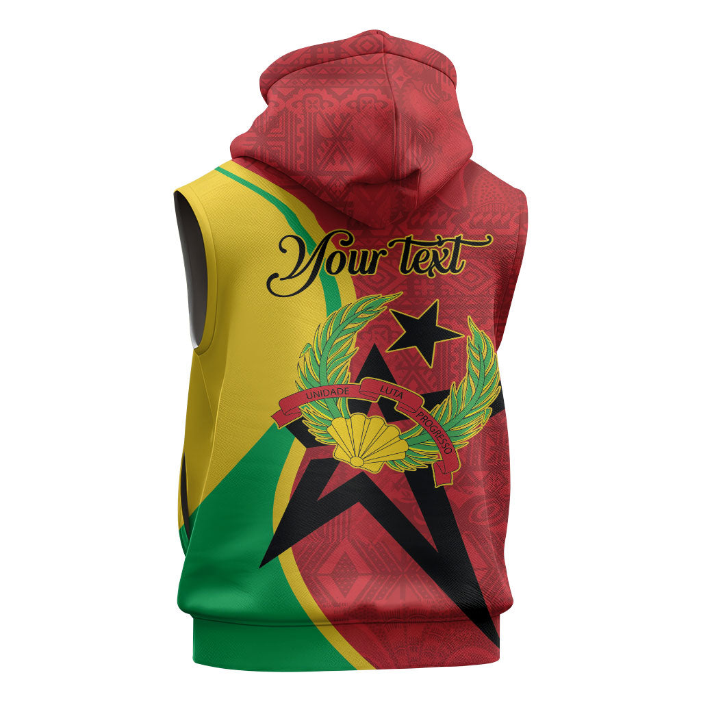 Personalized Guinea-Bissau Sleeveless Zip Hoodie Happy Independence Day