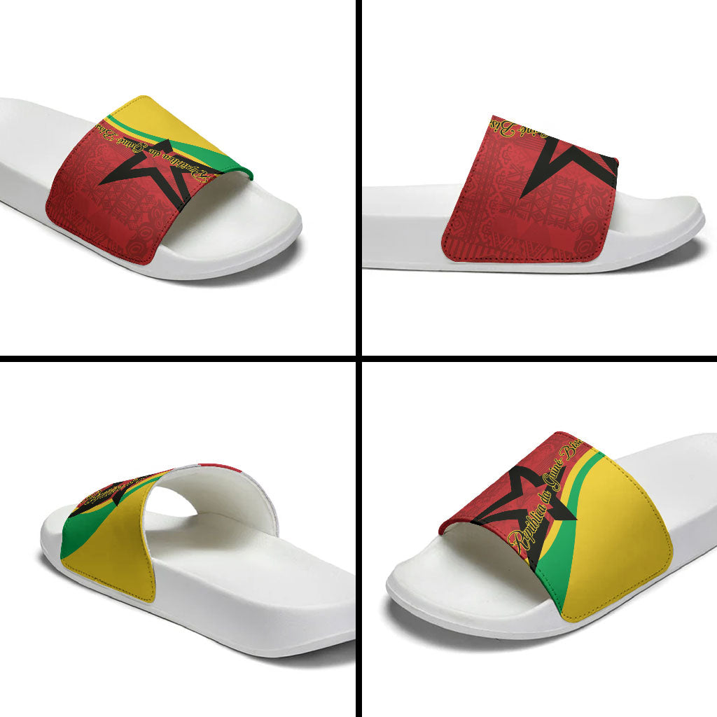 Guinea-Bissau Slide Sandals Happy Independence Day