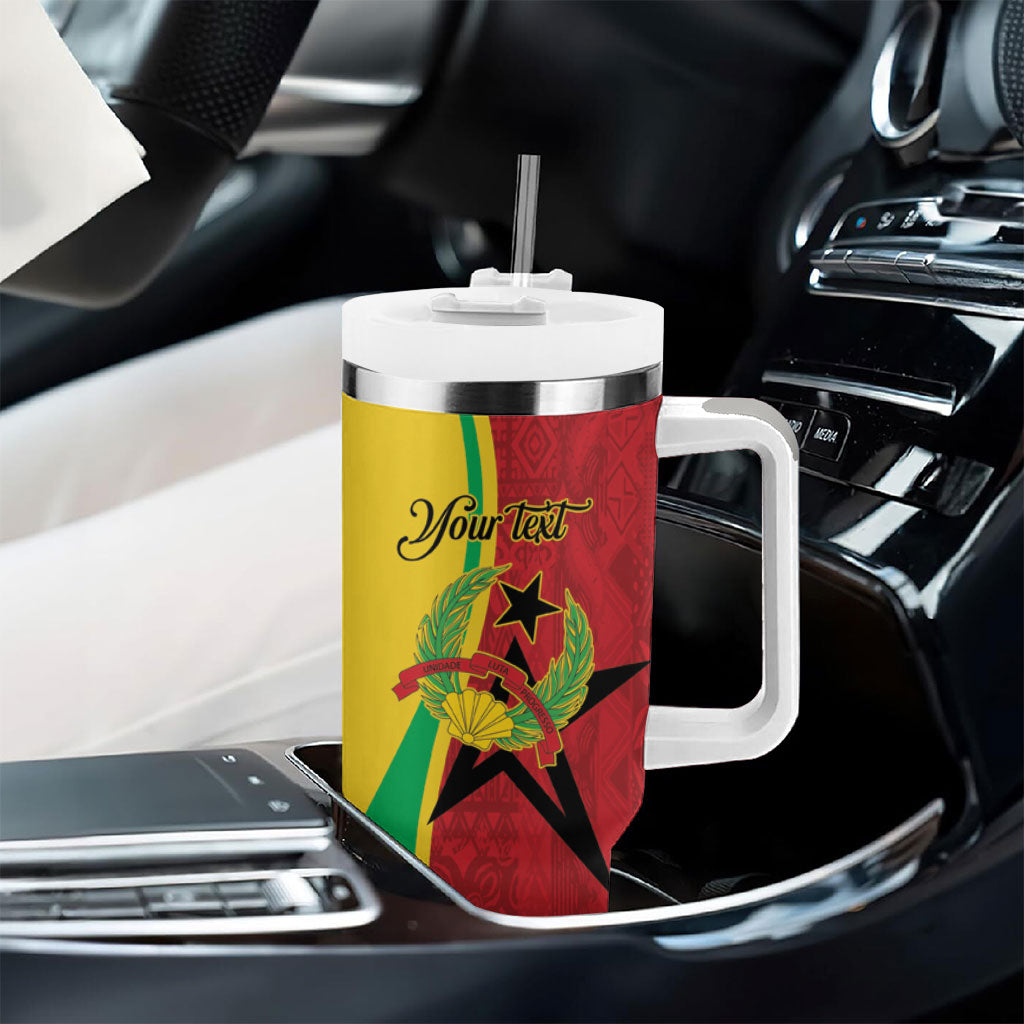 Personalized Guinea-Bissau Tumbler With Handle Happy Independence Day