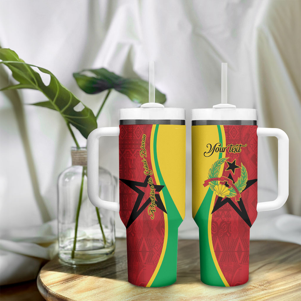 Personalized Guinea-Bissau Tumbler With Handle Happy Independence Day