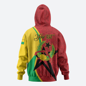 Personalized Guinea-Bissau Zip Hoodie Happy Independence Day