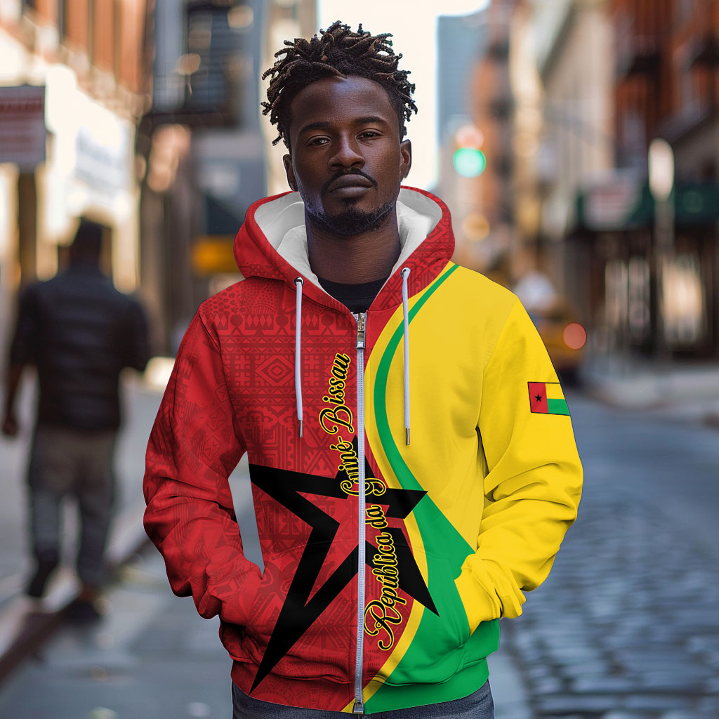 Personalized Guinea-Bissau Zip Hoodie Happy Independence Day