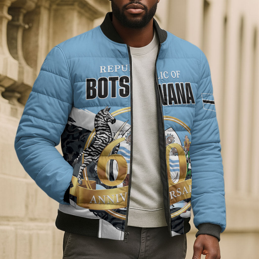 Personalized Botswana 2026 Bomber Puffer Jacket 60th Anniversary