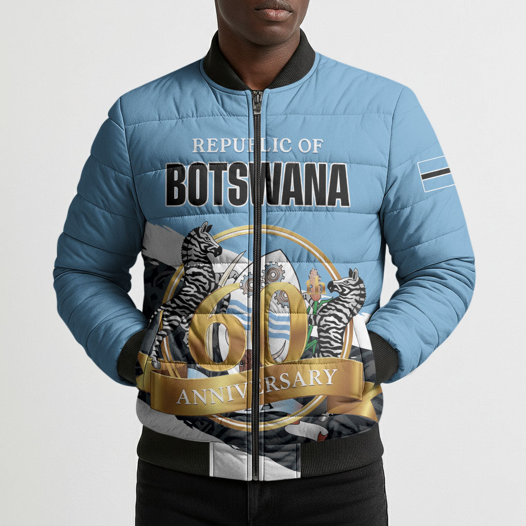 Personalized Botswana 2026 Bomber Puffer Jacket 60th Anniversary