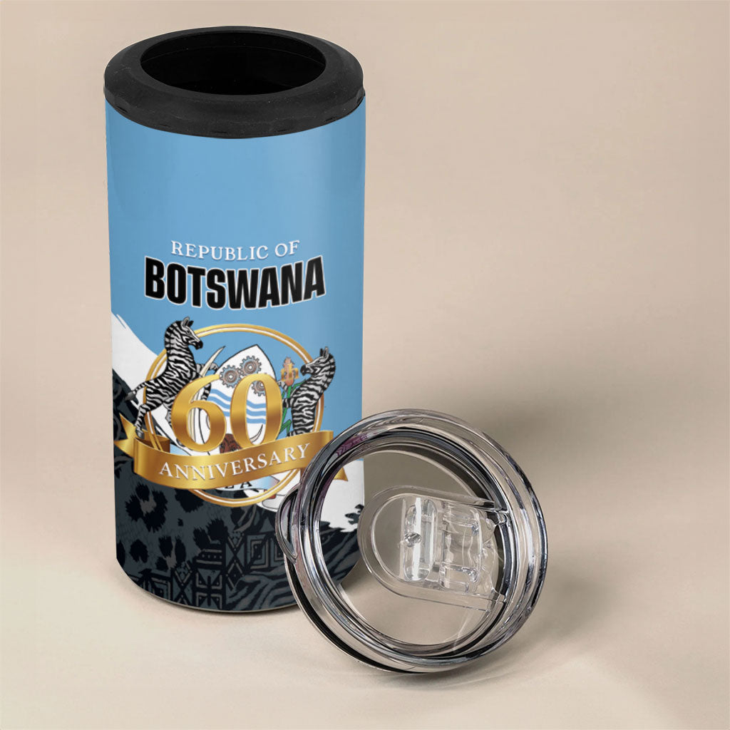 Personalized Botswana 2026 4 in 1 Can Cooler Tumbler 60th Anniversary