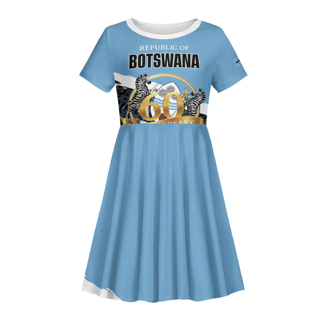 Personalized Botswana 2026 Kid Short Sleeve Dress 60th Anniversary