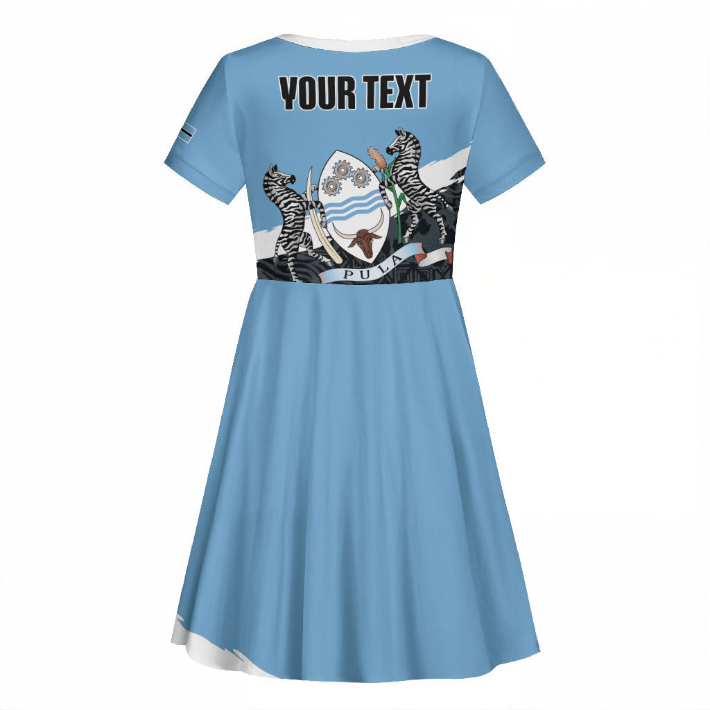 Personalized Botswana 2026 Kid Short Sleeve Dress 60th Anniversary