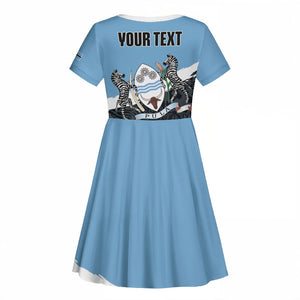 Personalized Botswana 2026 Kid Short Sleeve Dress 60th Anniversary