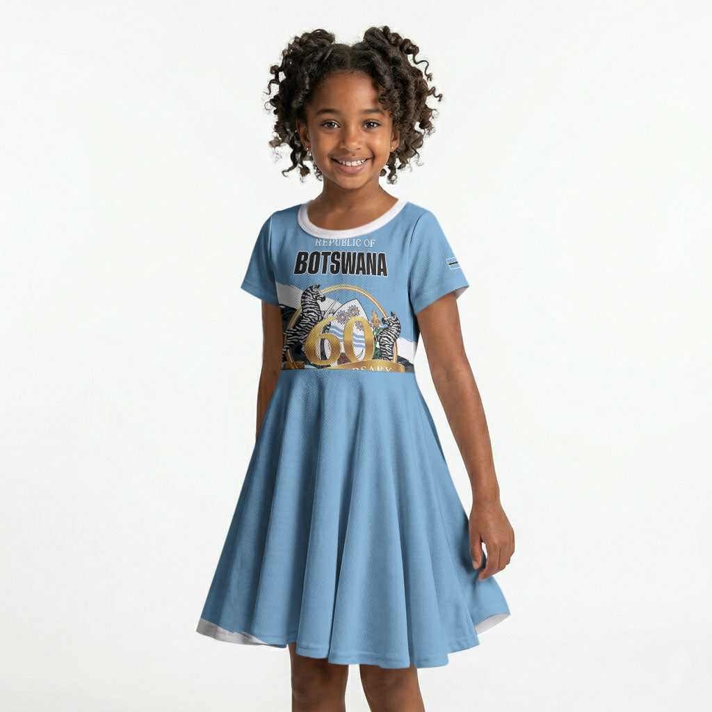 Personalized Botswana 2026 Kid Short Sleeve Dress 60th Anniversary