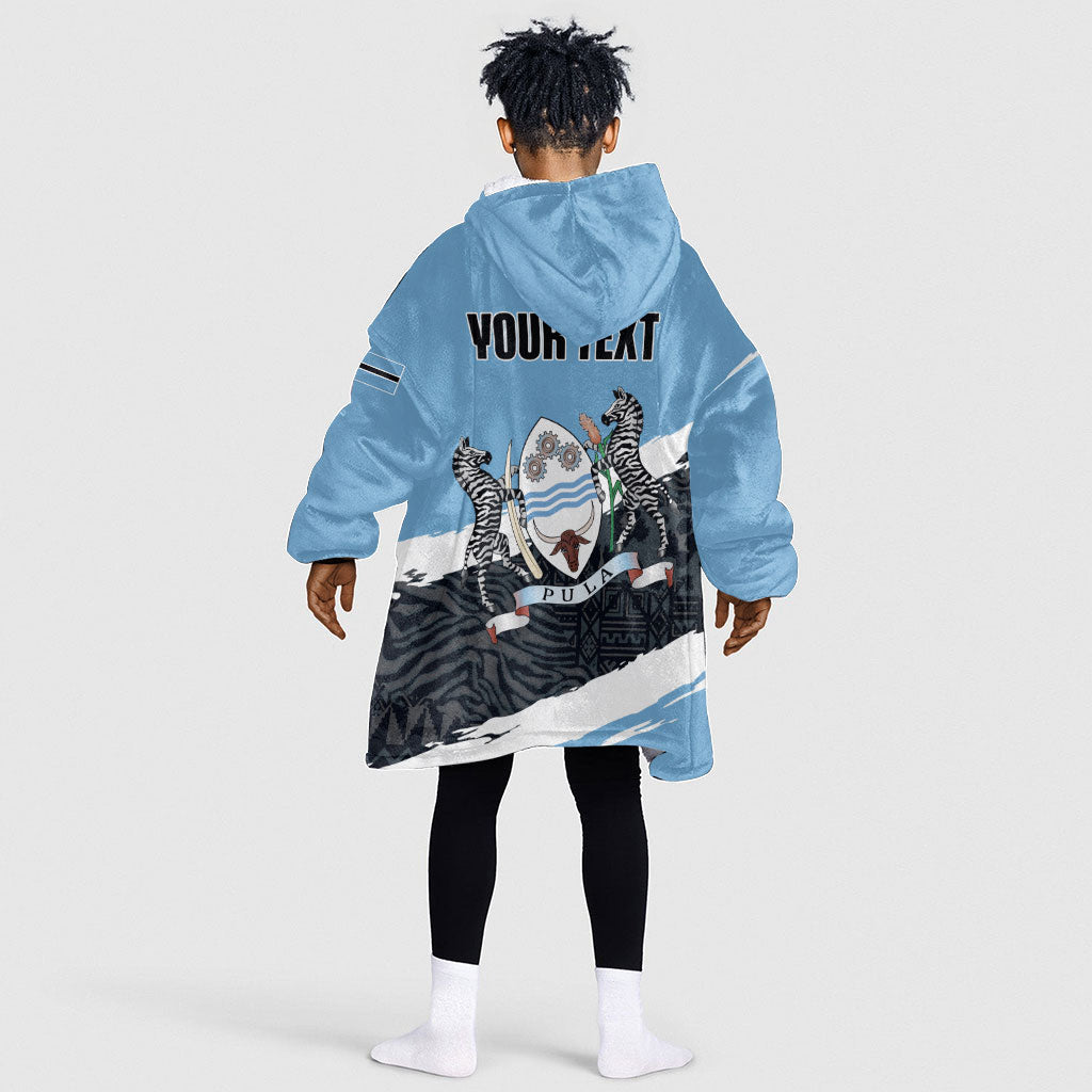 Personalized Botswana 2026 Kid Wearable Blanket Hoodie 60th Anniversary