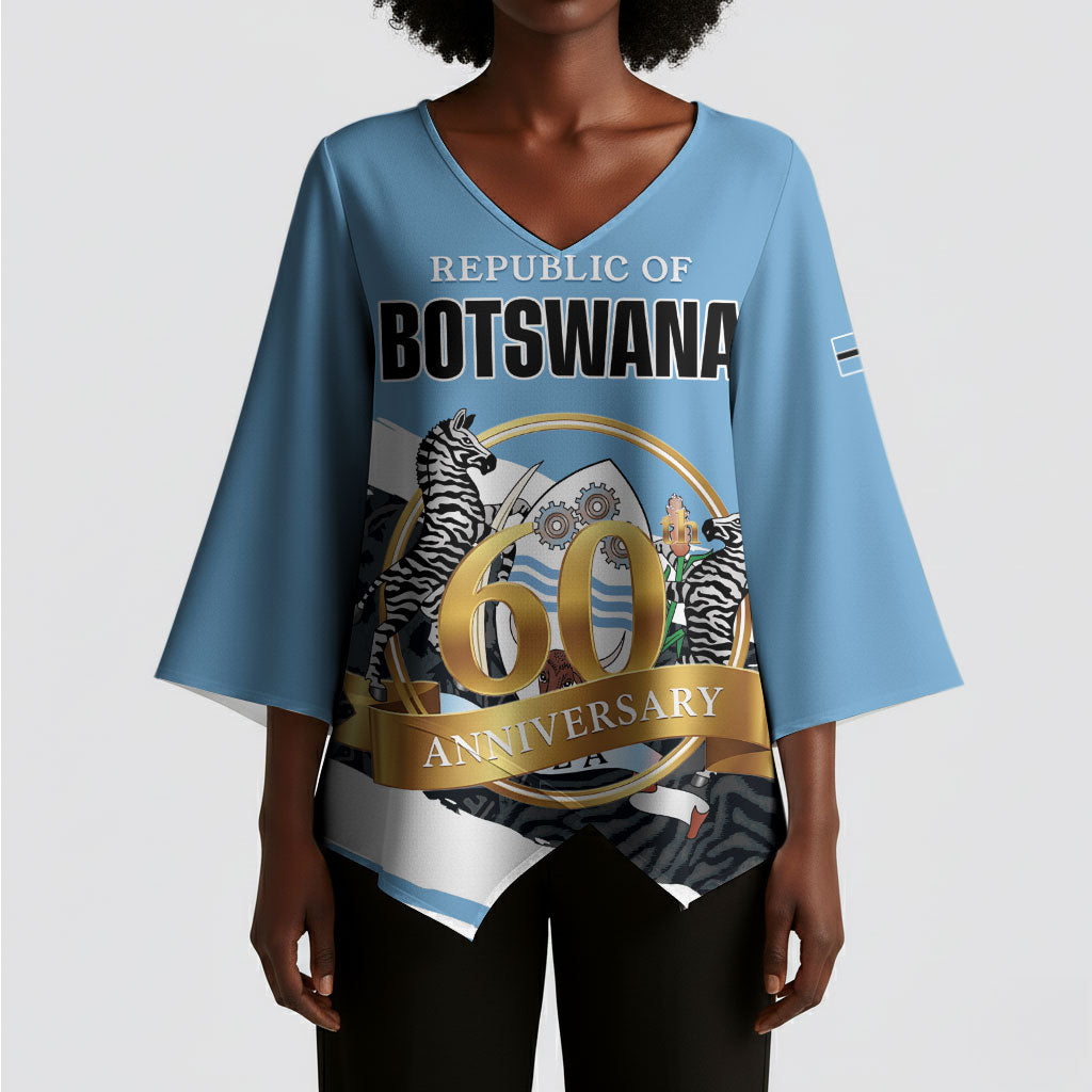 Personalized Botswana 2026 Kimono Sleeve Blouse 60th Anniversary
