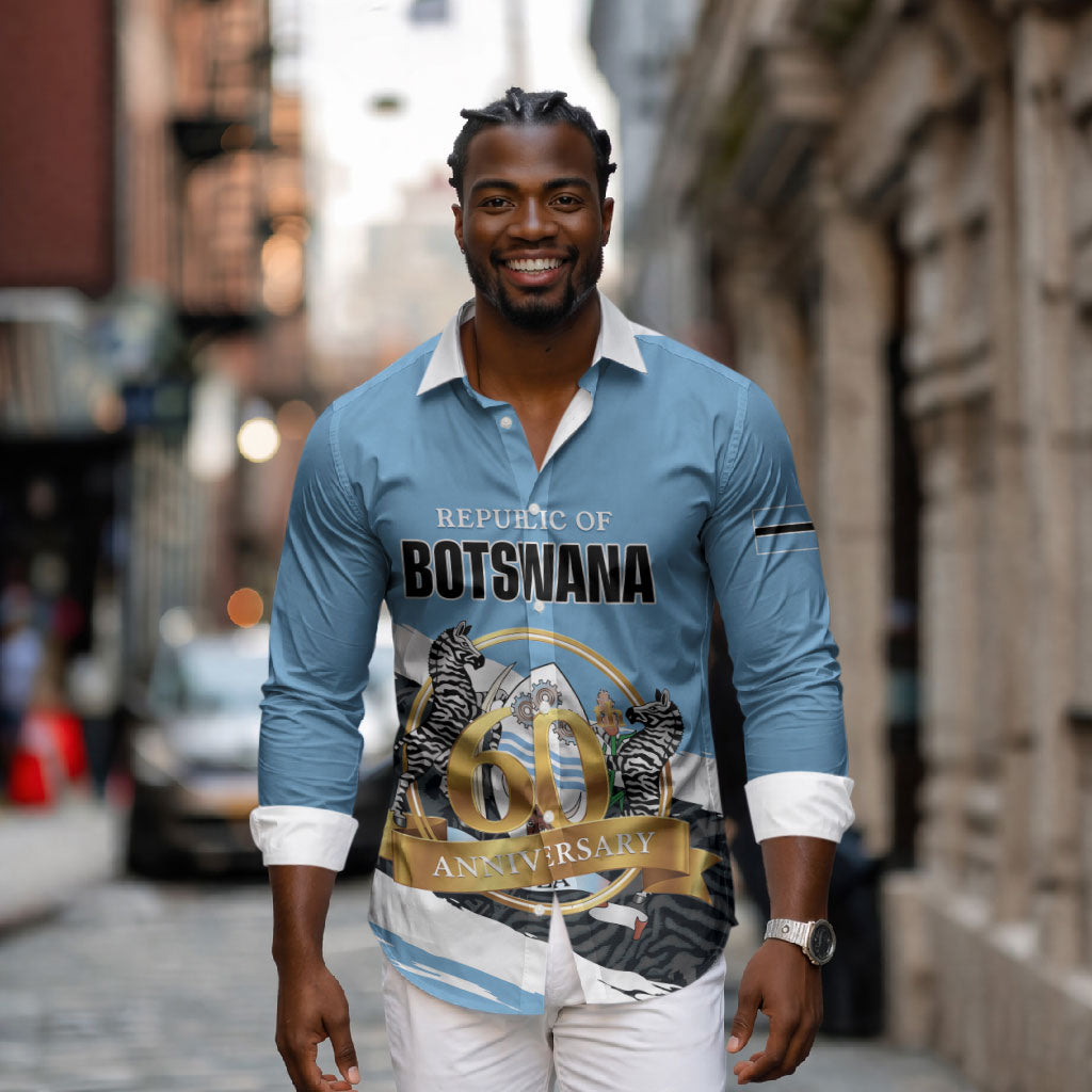 Personalized Botswana 2026 Long Sleeve Button Shirt 60th Anniversary