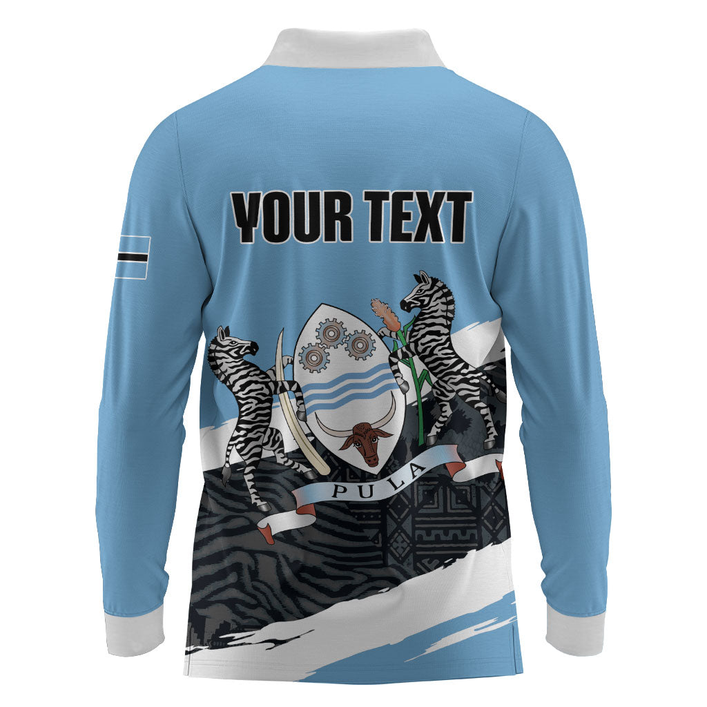 Personalized Botswana 2026 Long Sleeve Polo Shirt 60th Anniversary