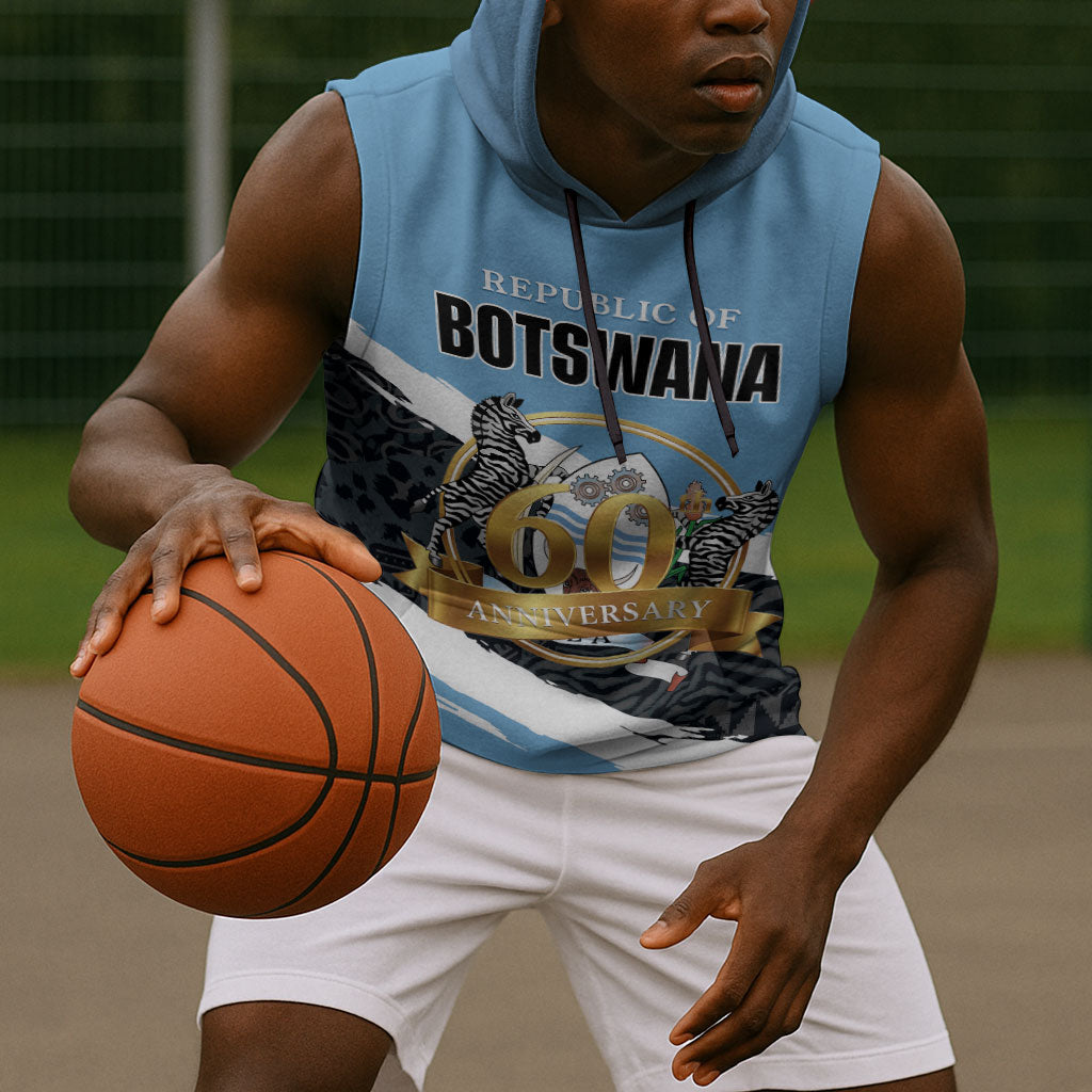 Personalized Botswana 2026 Sleeveless Hoodie 60th Anniversary