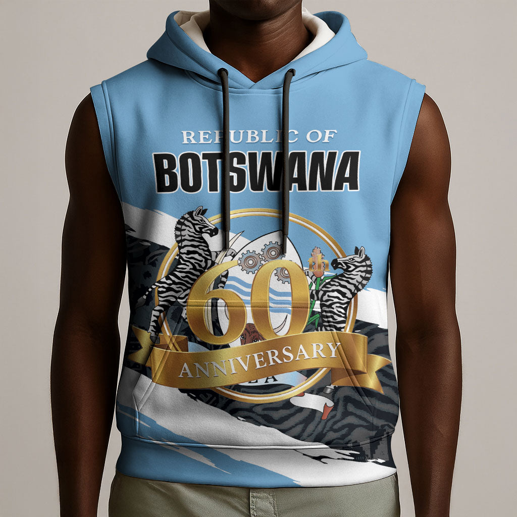Personalized Botswana 2026 Sleeveless Hoodie 60th Anniversary