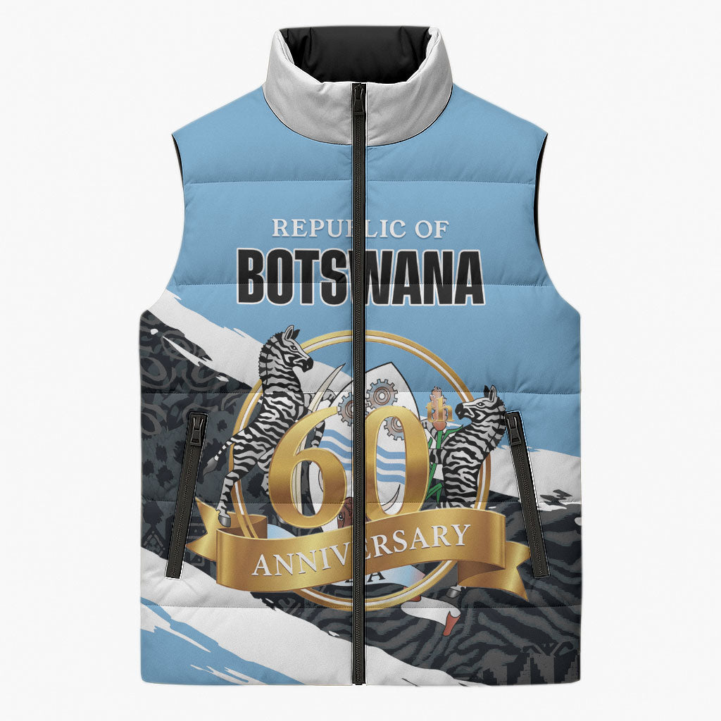 Personalized Botswana 2026 Sleeveless Puffer Jacket 60th Anniversary