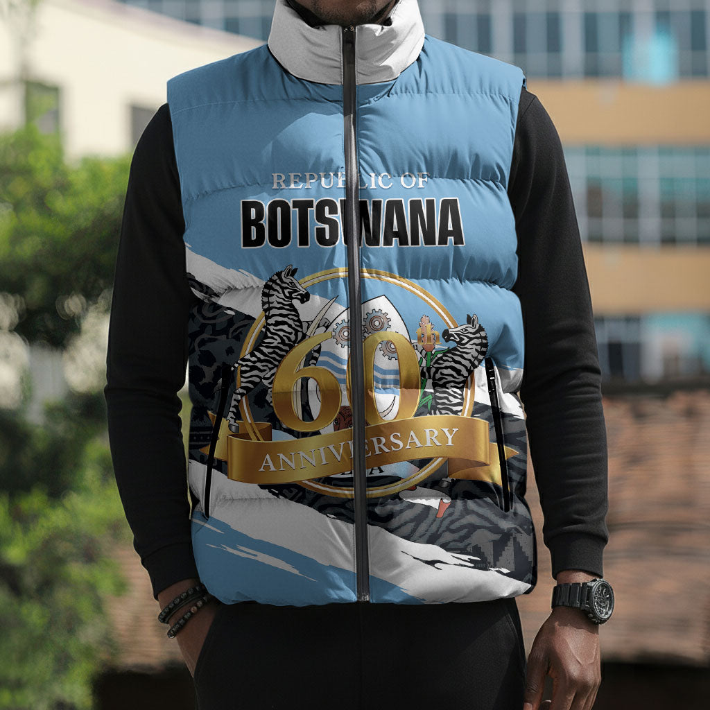 Personalized Botswana 2026 Sleeveless Puffer Jacket 60th Anniversary