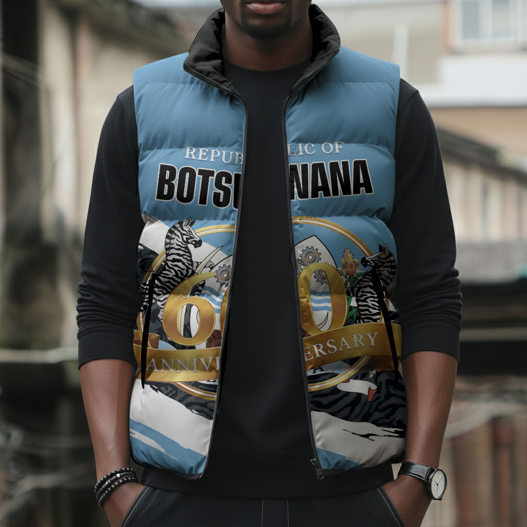 Personalized Botswana 2026 Sleeveless Puffer Jacket 60th Anniversary