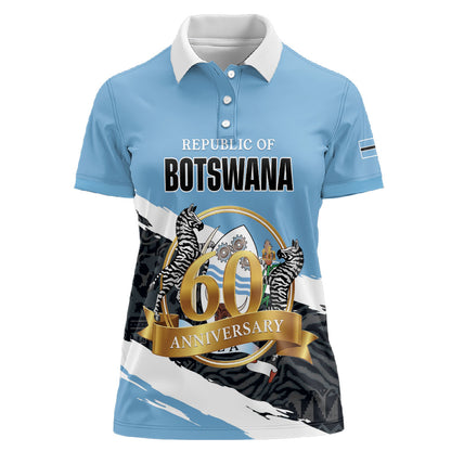 Personalized Botswana 2026 Women Polo Shirt 60th Anniversary