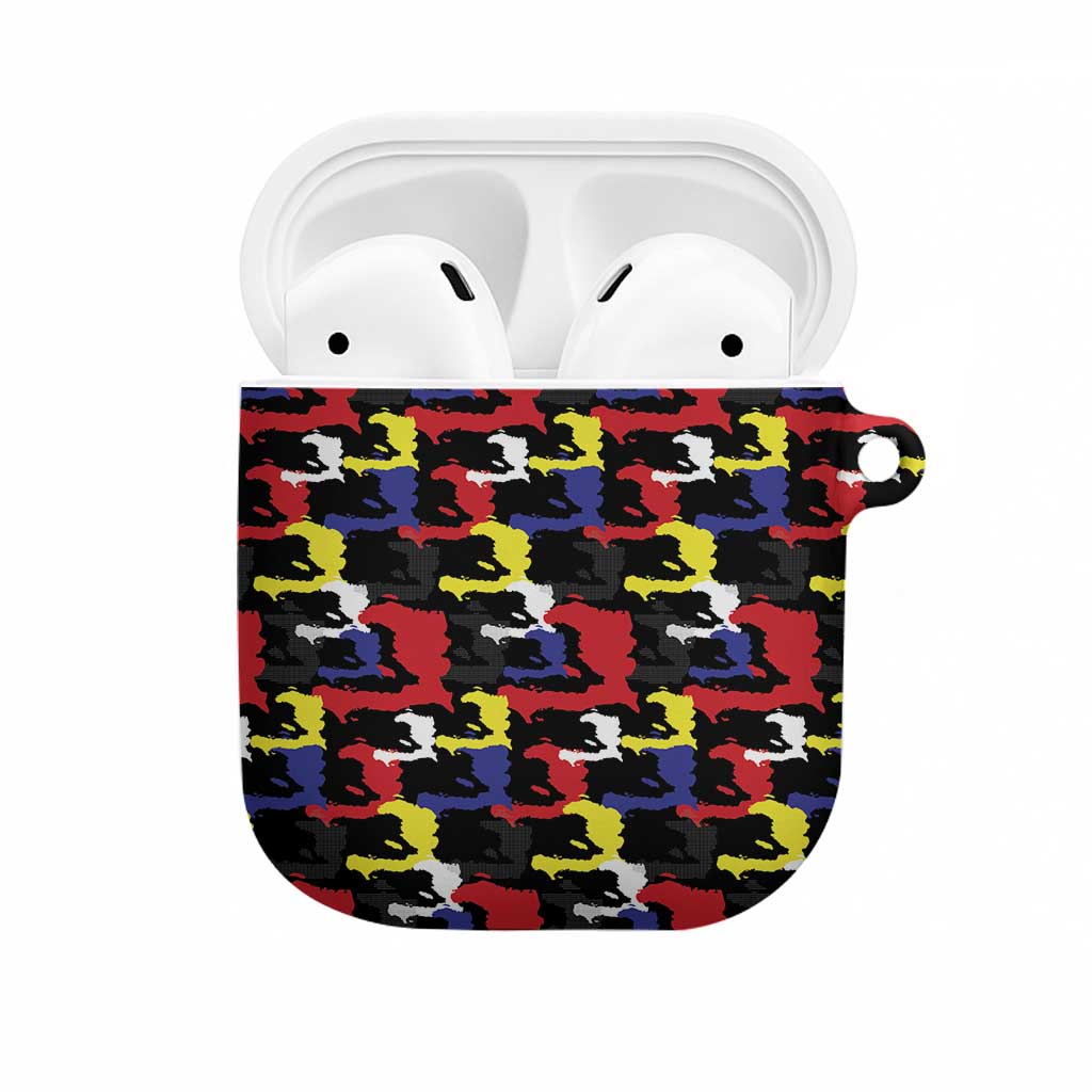 Haiti Map Camouflage Colorful AirPods Case - African Pride