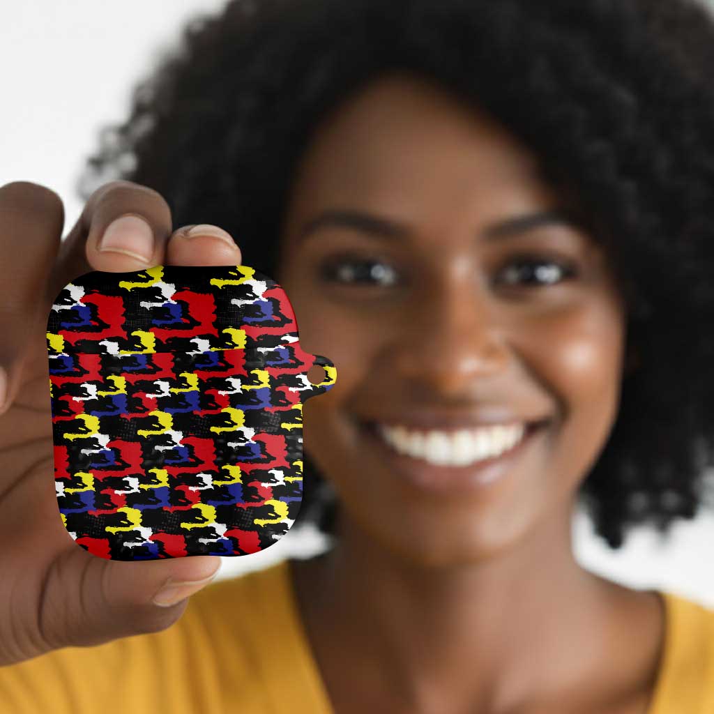 Haiti Map Camouflage Colorful AirPods Case - African Pride