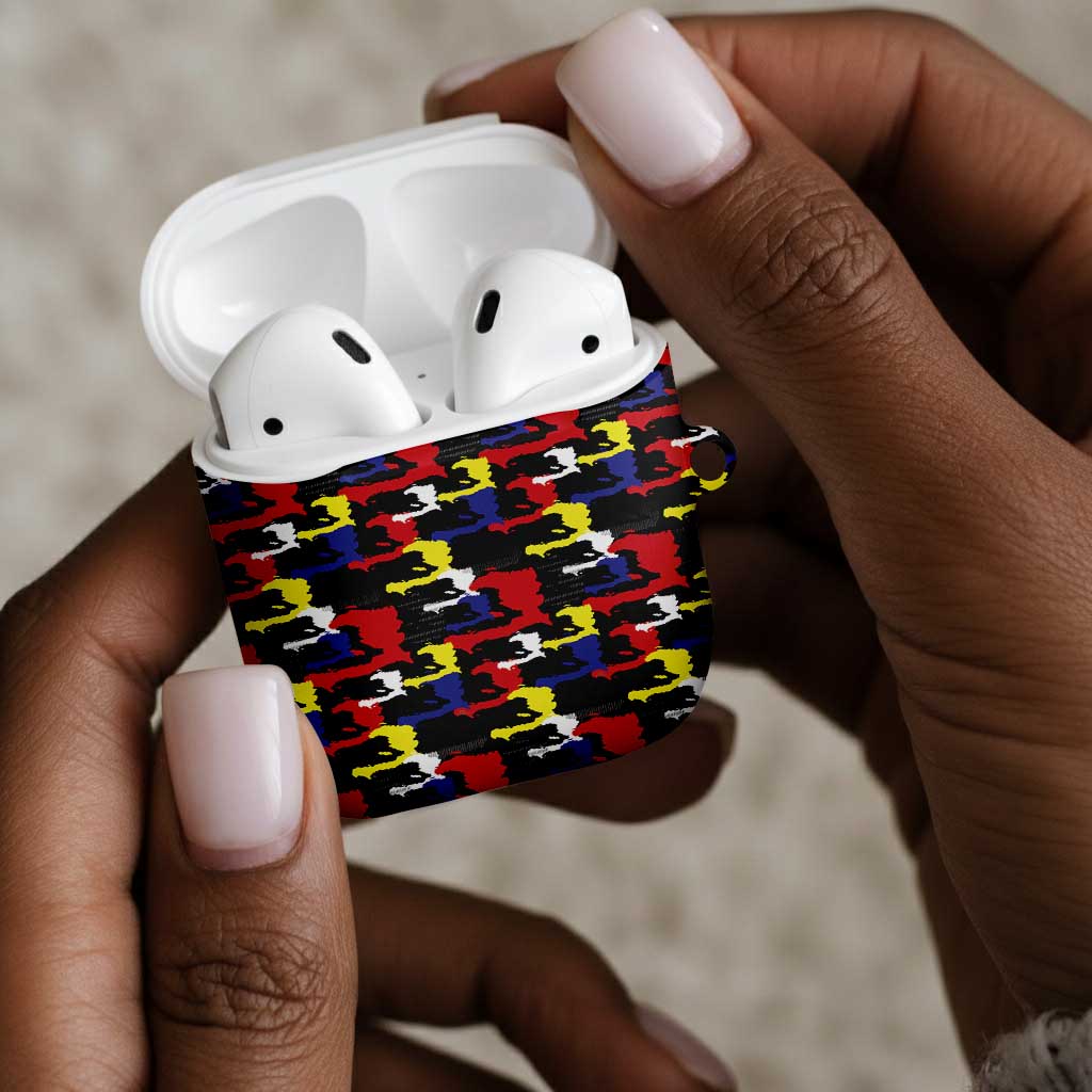 Haiti Map Camouflage Colorful AirPods Case - African Pride