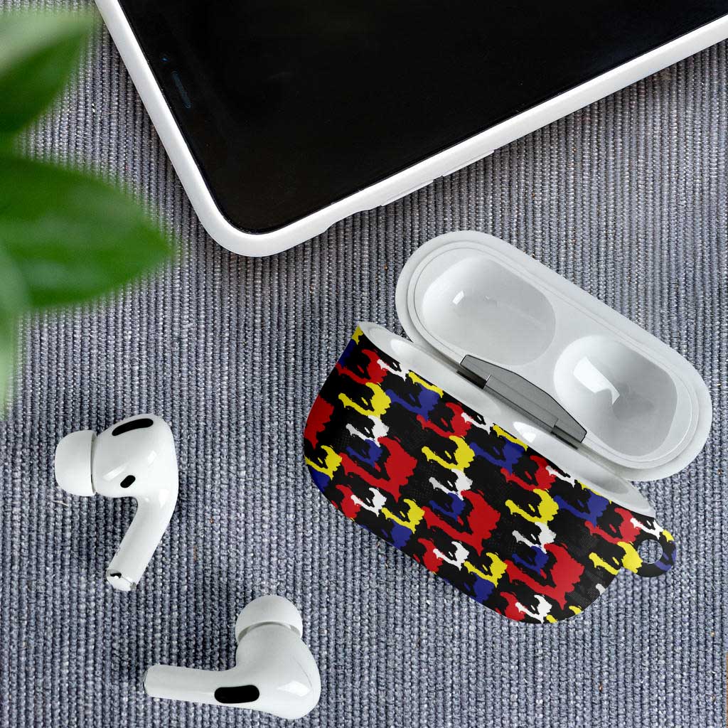 Haiti Map Camouflage Colorful AirPods Case - African Pride