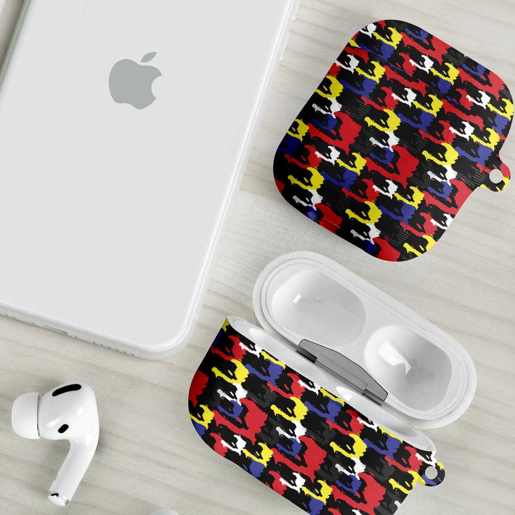 Haiti Map Camouflage Colorful AirPods Case - African Pride