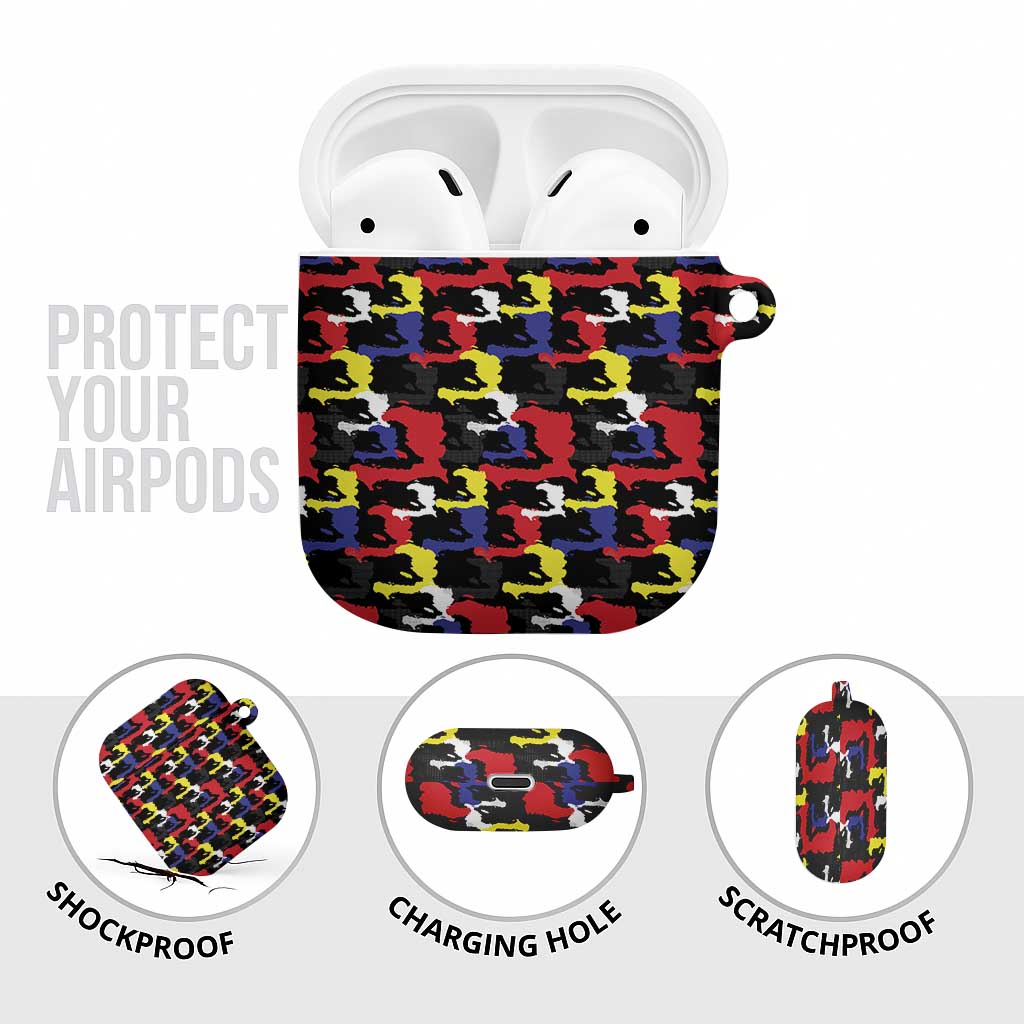 Haiti Map Camouflage Colorful AirPods Case - African Pride