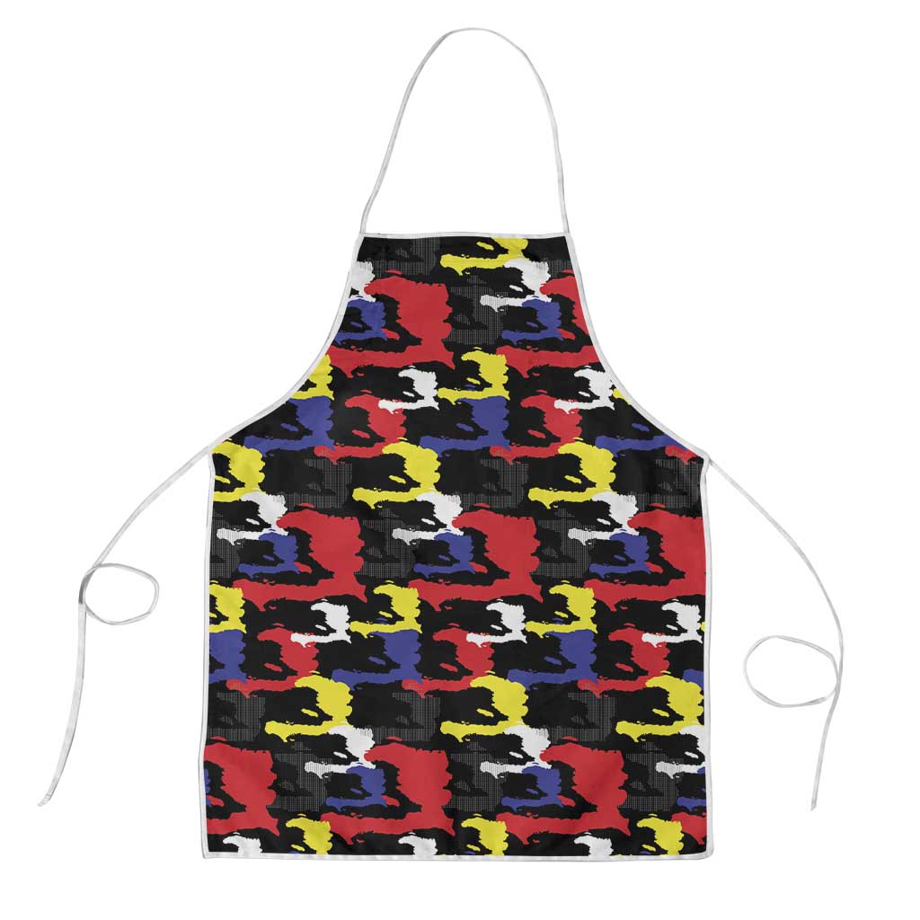 Haiti Map Camouflage Colorful Apron - African Pride