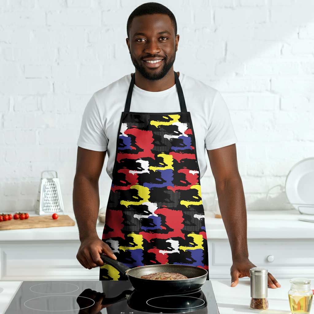 Haiti Map Camouflage Colorful Apron - African Pride