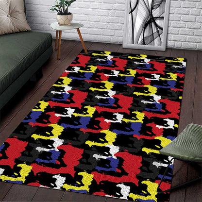Haiti Map Camouflage Colorful Area Rug - African Pride