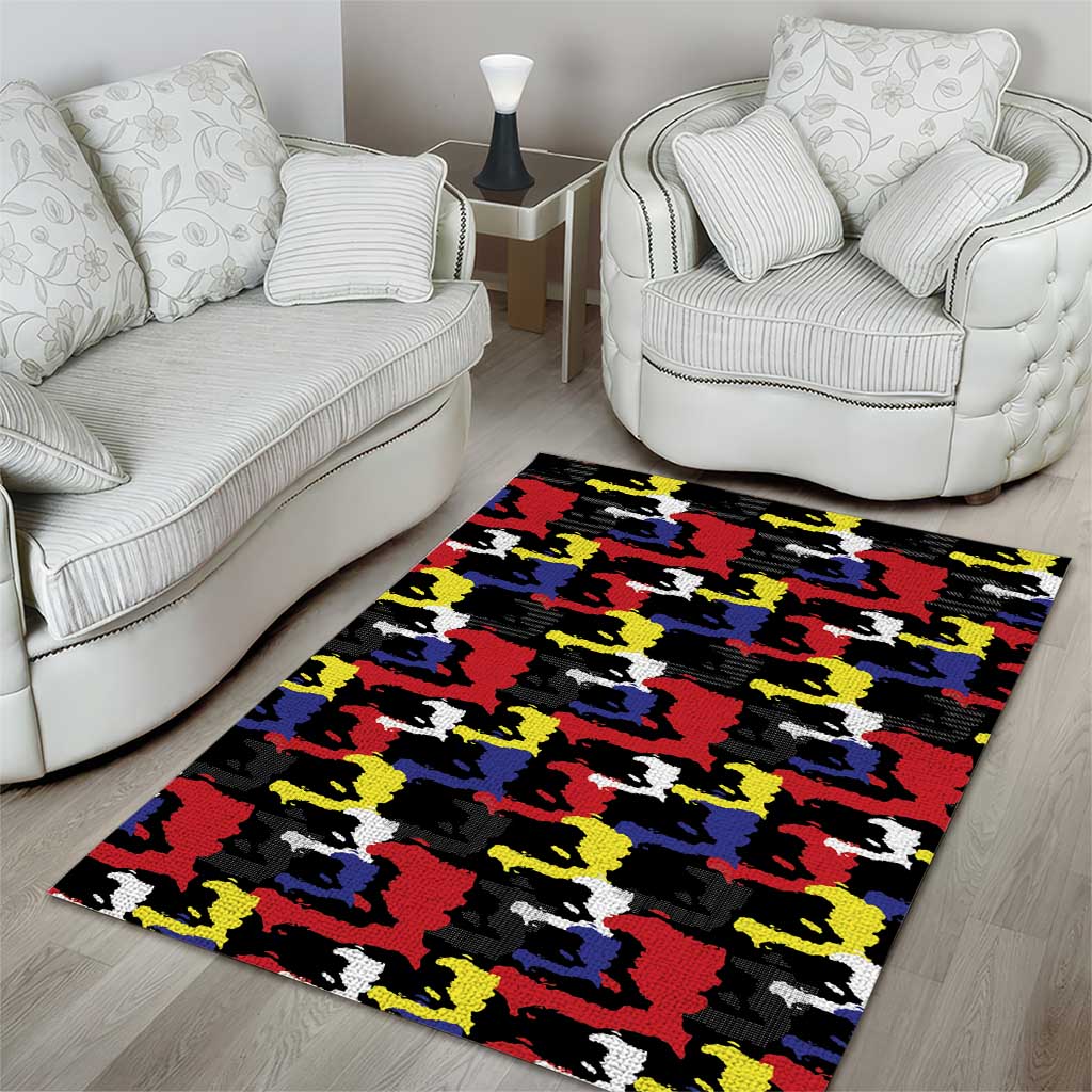 Haiti Map Camouflage Colorful Area Rug - African Pride