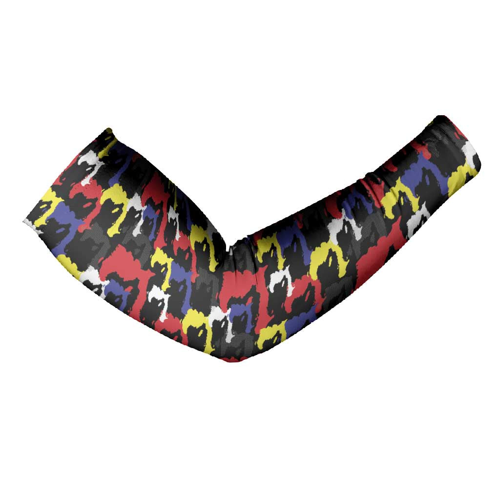Haiti Map Camouflage Colorful Arm Sleeves - African Pride