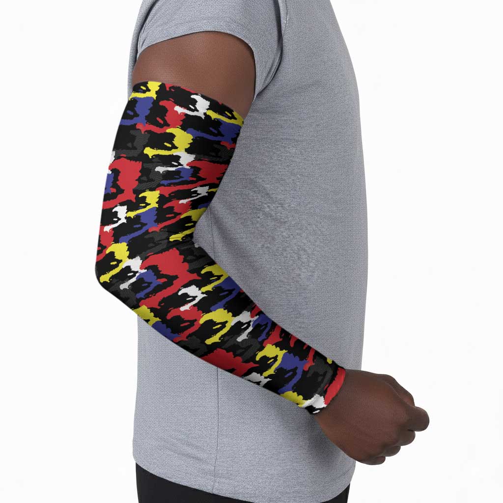 Haiti Map Camouflage Colorful Arm Sleeves - African Pride