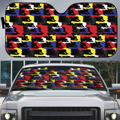 Haiti Map Camouflage Colorful Auto Sun Shade - African Pride