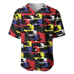 Haiti Map Camouflage Colorful Baseball Jersey - African Pride