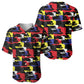 Haiti Map Camouflage Colorful Baseball Jersey - African Pride