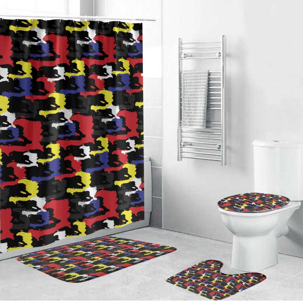 Haiti Map Camouflage Colorful Bathroom Set - African Pride