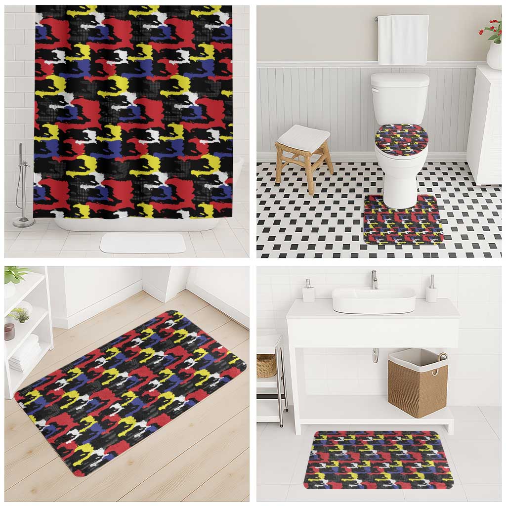 Haiti Map Camouflage Colorful Bathroom Set - African Pride