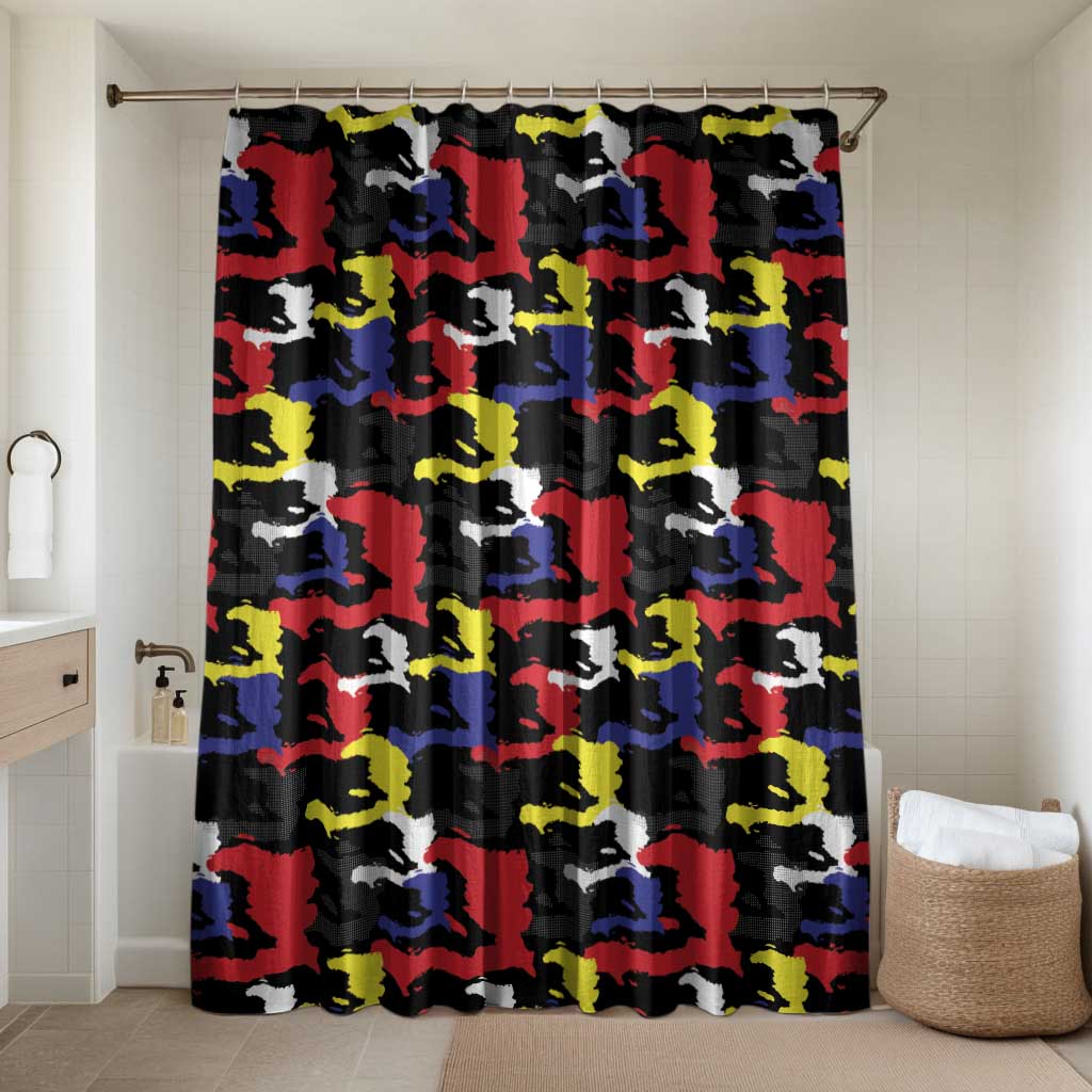 Haiti Map Camouflage Colorful Bathroom Set - African Pride